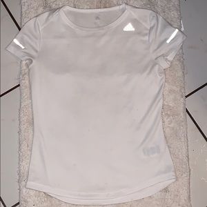 white Adidas running shirt